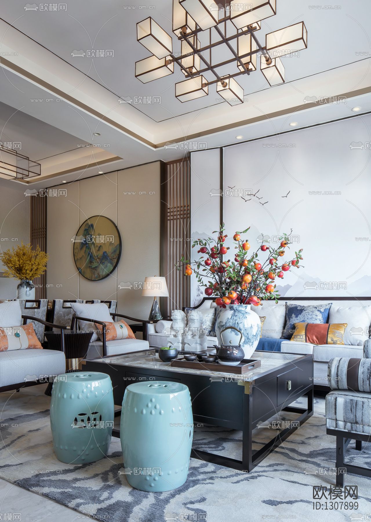 贺州彰泰城别墅样板房cad施工图下载（渲染图1）