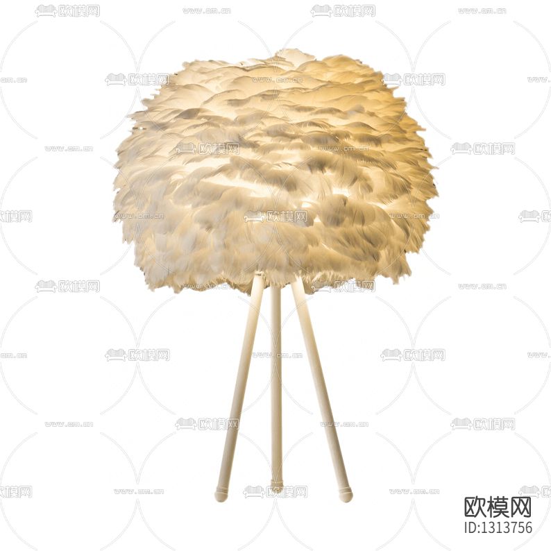 北欧简约羽毛台灯下载