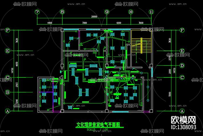 录音棚cad施工图下载（渲染图8）