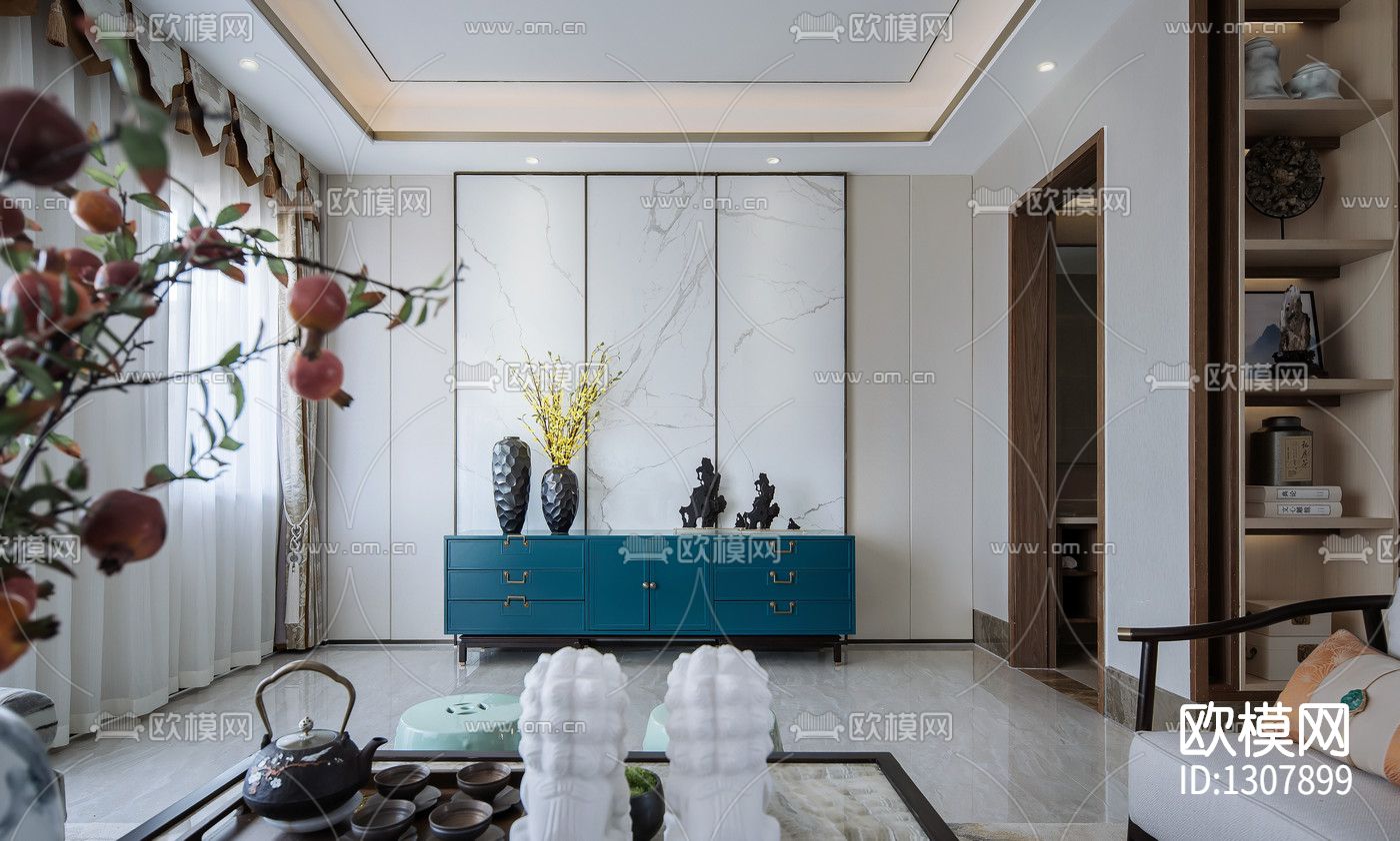 贺州彰泰城别墅样板房cad施工图下载（渲染图7）