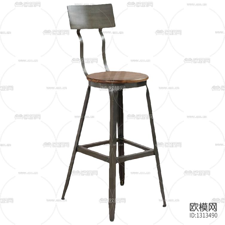 美式复古做旧铁艺吧椅