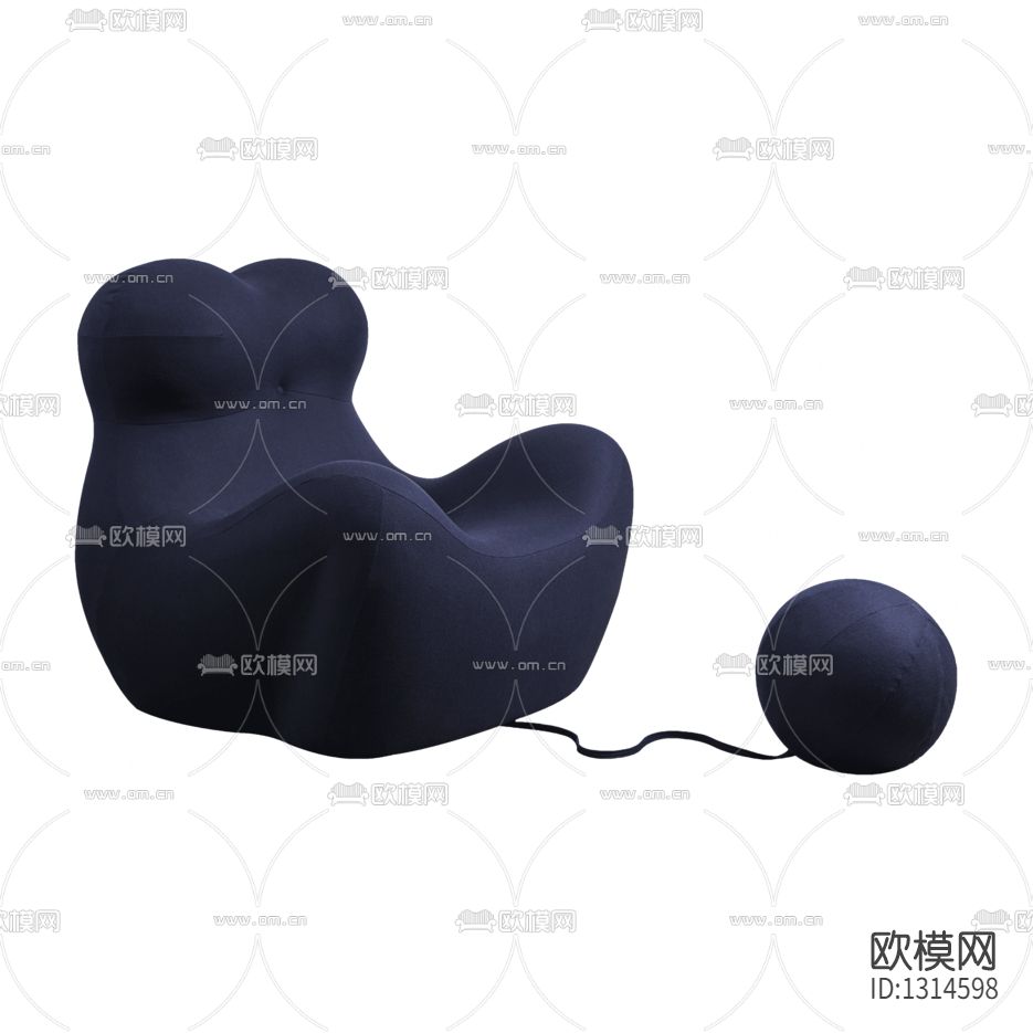 现代简约紫色创意布艺懒人沙发