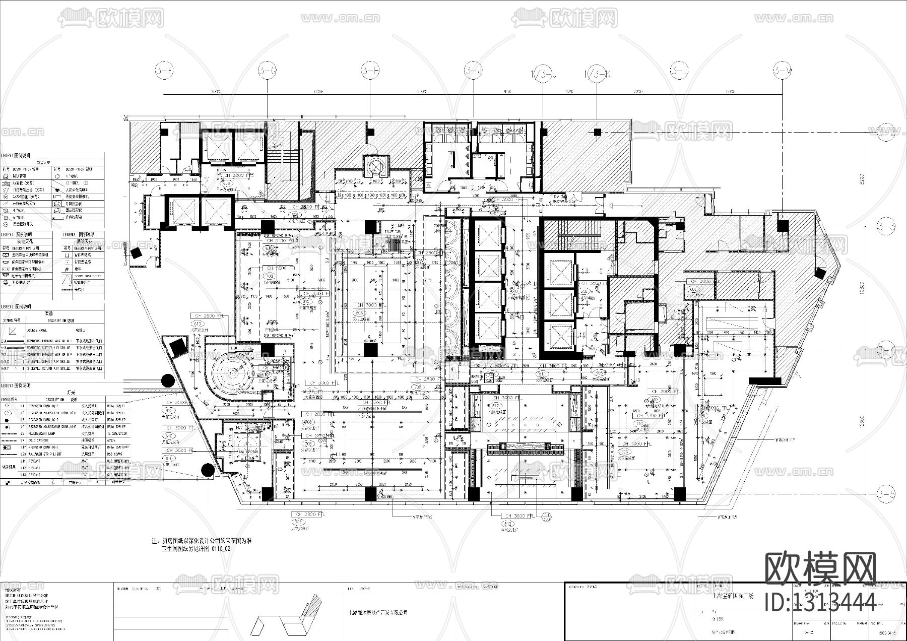 洲际酒店全日餐厅cad施工图下载（渲染图1）
