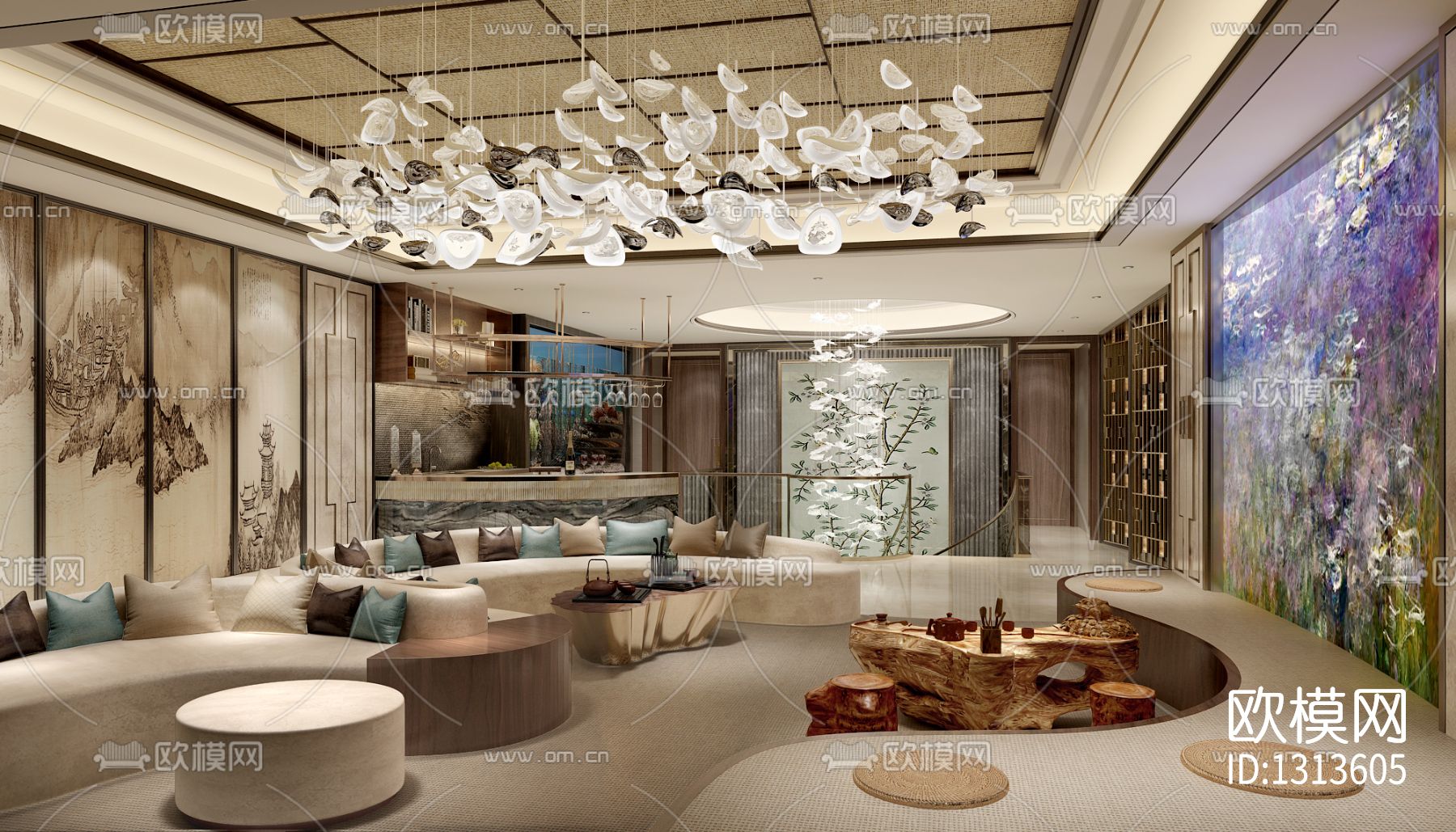 上海汤臣一品复式豪宅cad施工图下载（渲染图7）