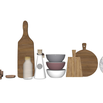  现代餐具厨具su模型 