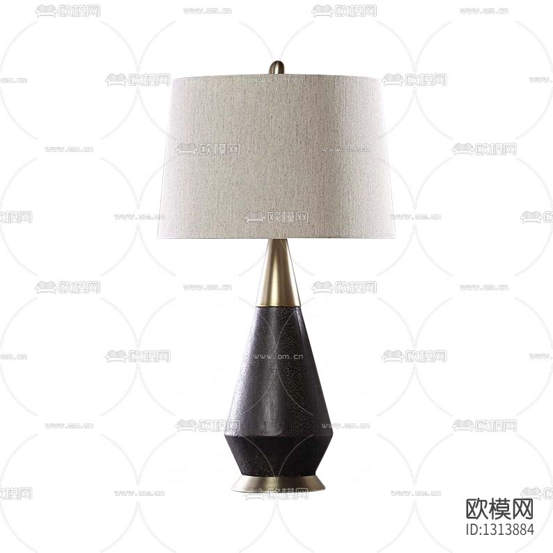 现代轻奢实木布艺灯罩台灯