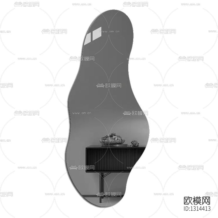 现代简约不规则玻璃镜子