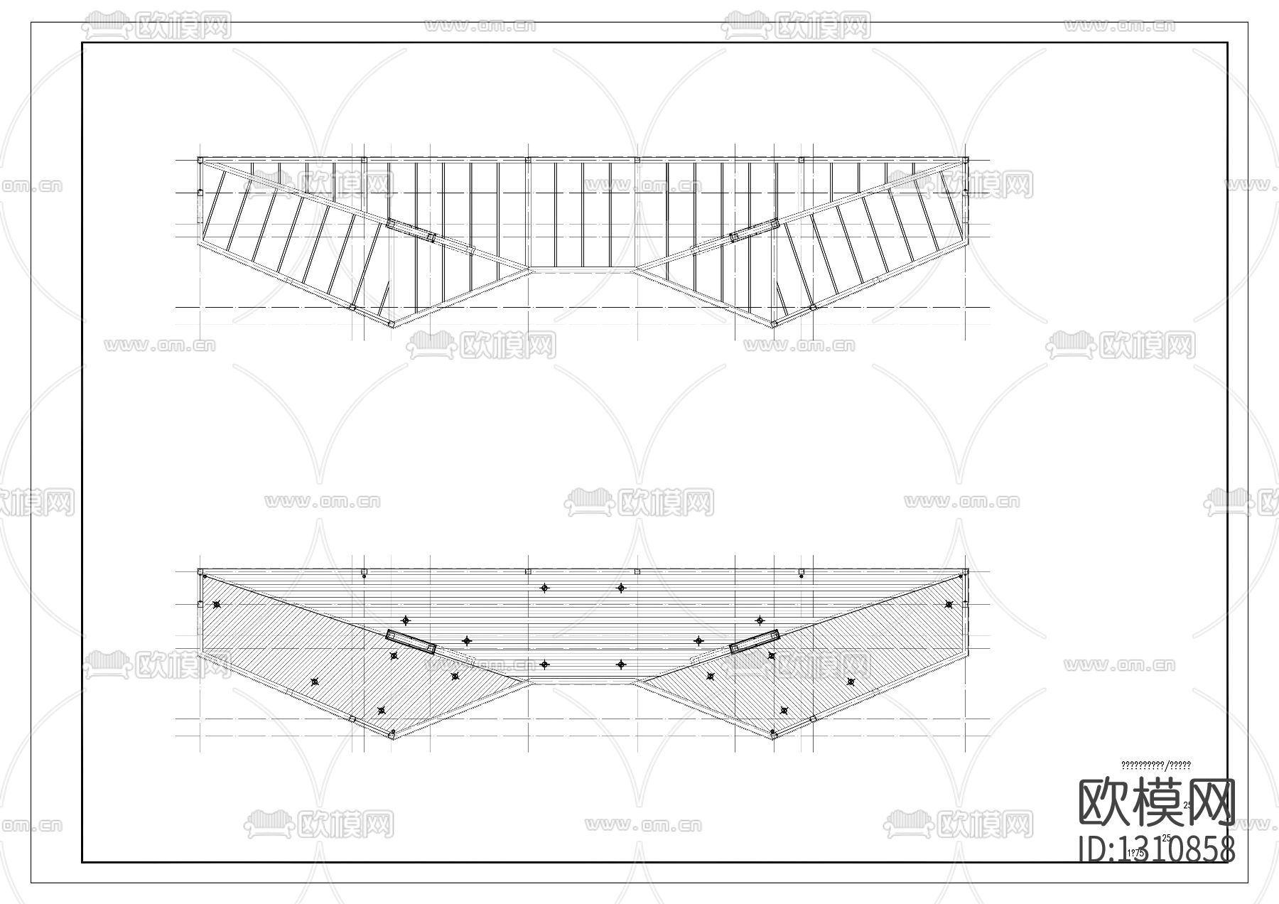 景观廊架cad施工图下载（渲染图8）