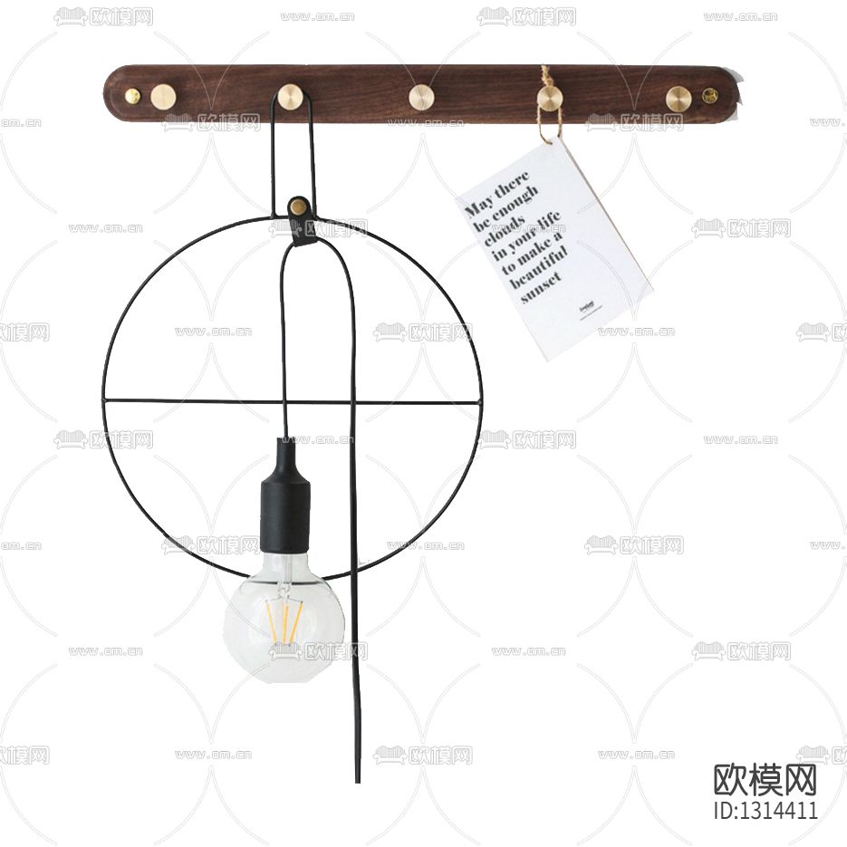 北欧简约实铁艺玻璃壁灯下载