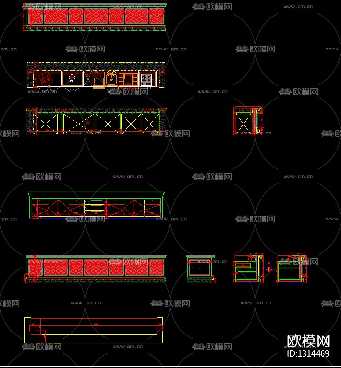 酒吧吧台CAD图库下载