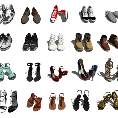  现代鞋子女鞋运动鞋su模型 