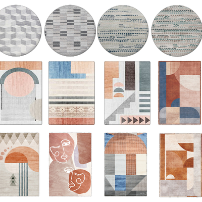 现代圆形地毯su模型