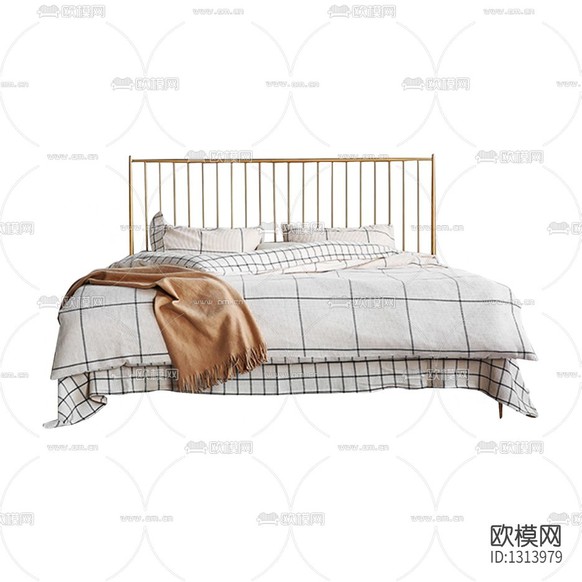 北欧简约清新风双人床下载