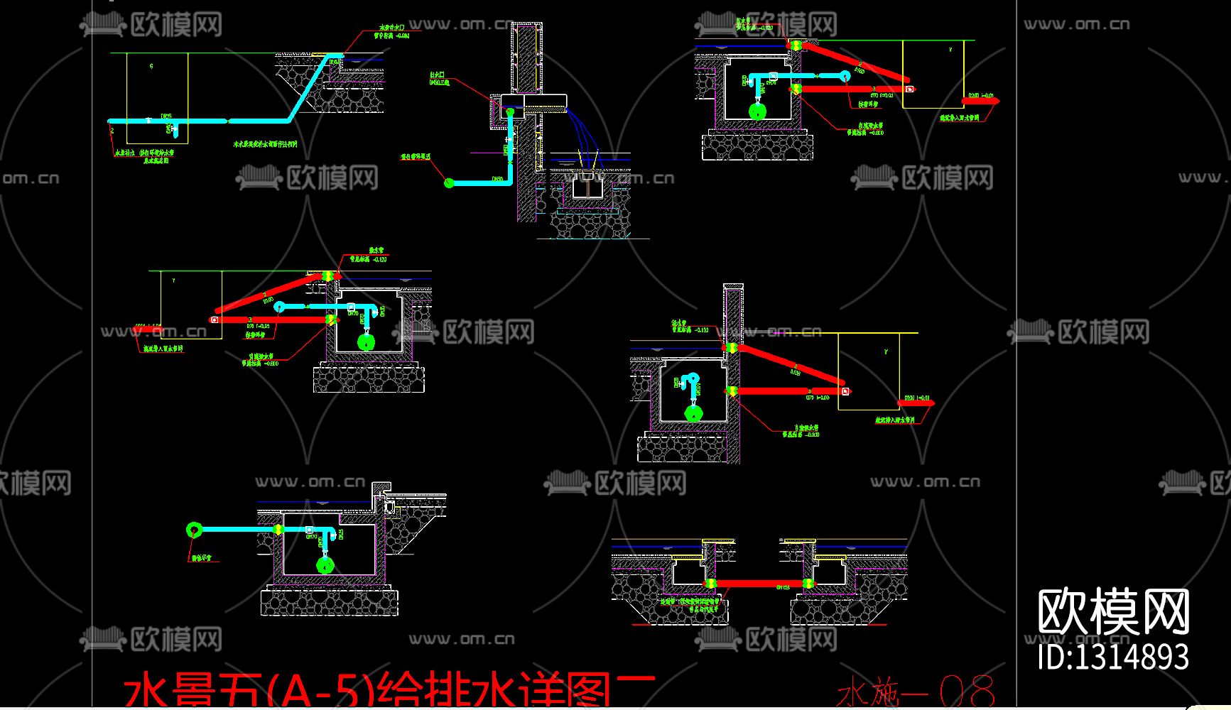 园林水景cad施工图下载（渲染图7）