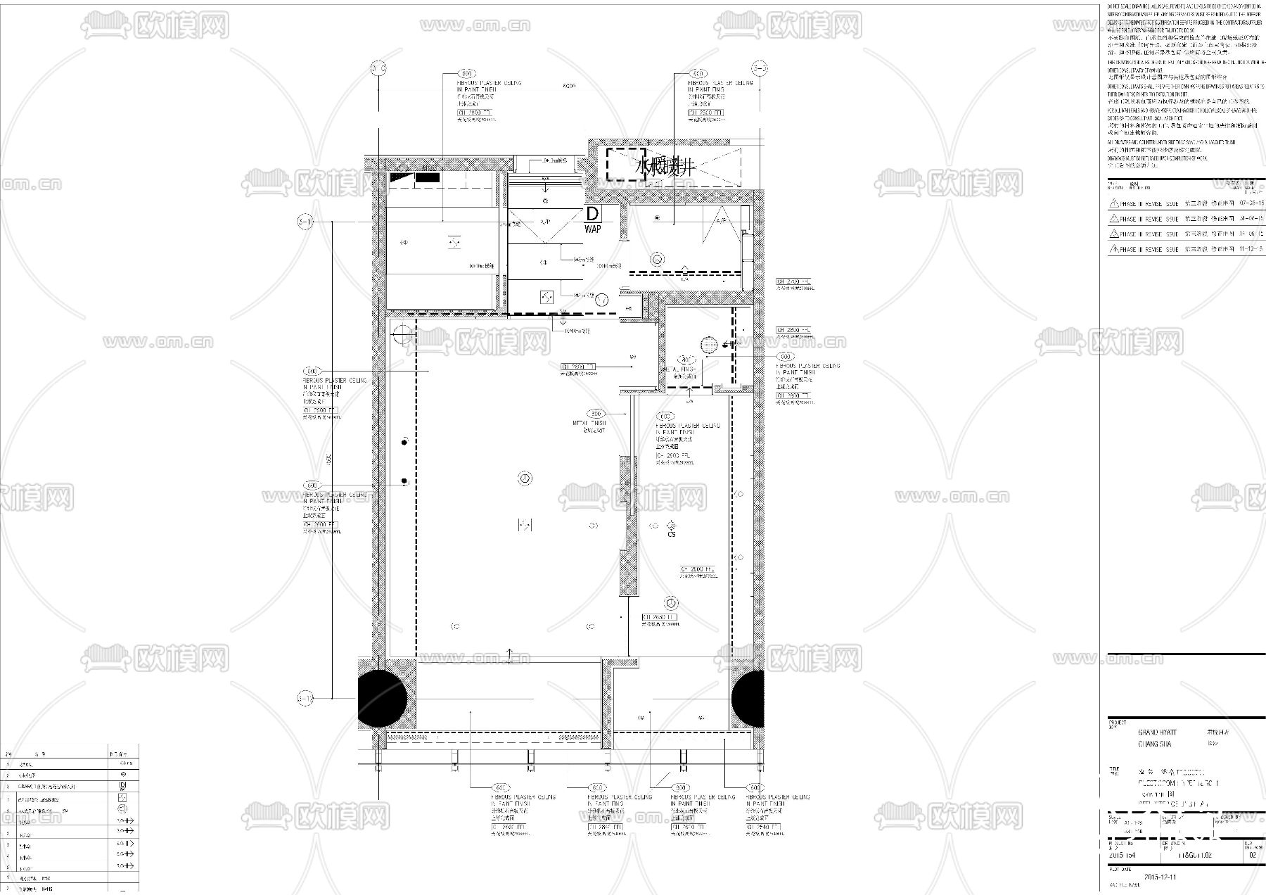 君悦酒店双人房cad施工图下载（渲染图3）