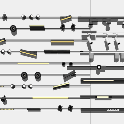 现代筒灯射灯磁吸轨道射灯su模型