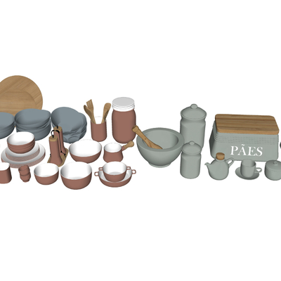  现代厨具餐具调料瓶su模型 