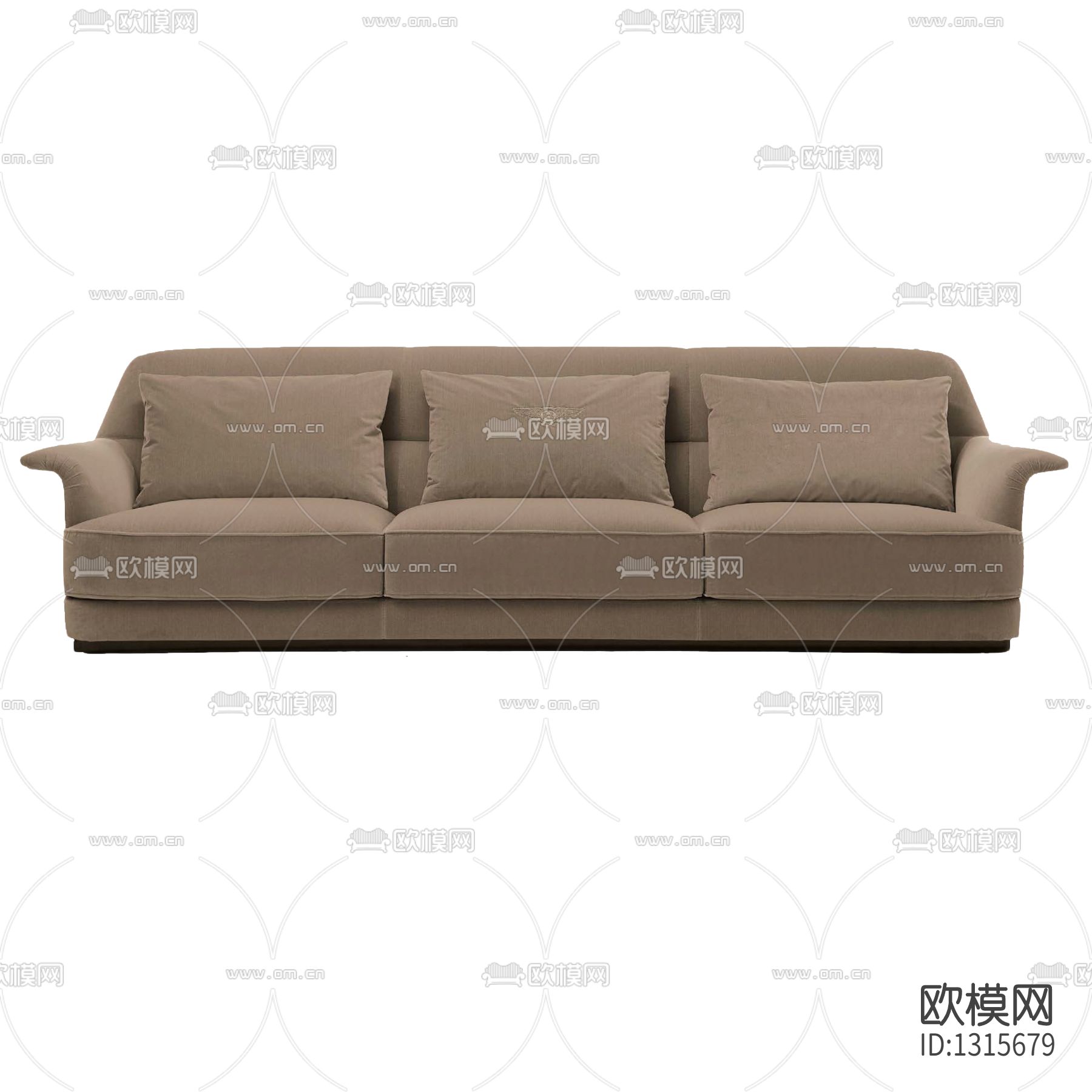 简欧布艺三人沙发下载