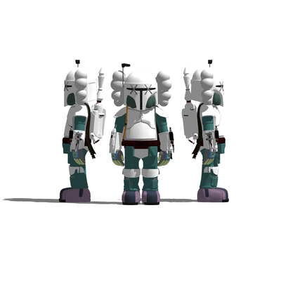  现代KAWS公仔玩具su模型 