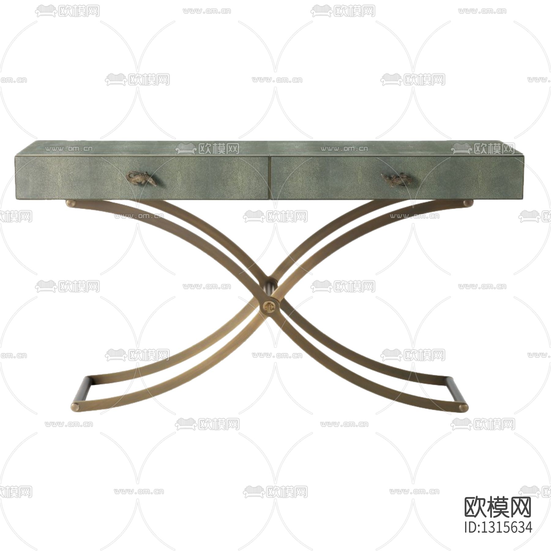 美式创意实木金属边柜下载