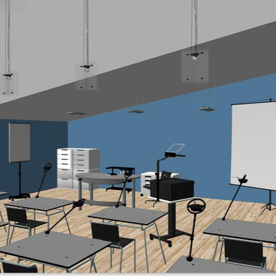  现代早教中心培训课堂su模型 
