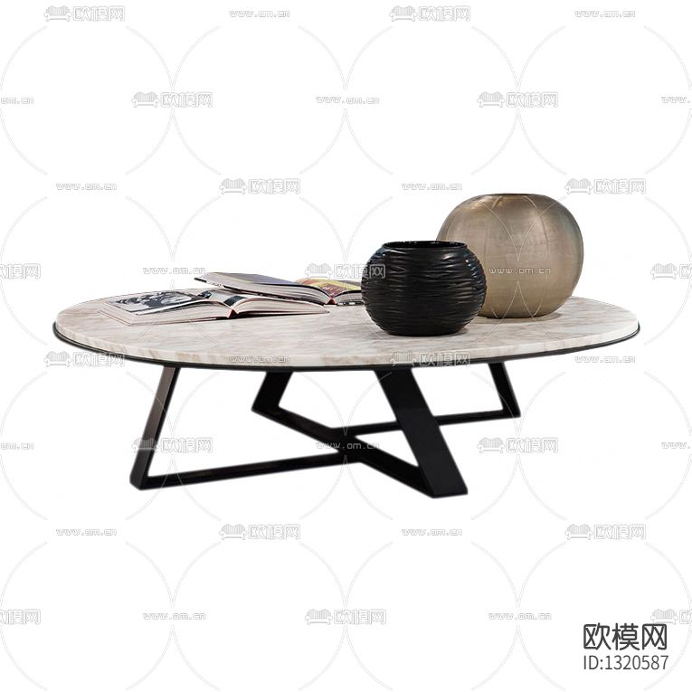 现代轻奢金属大理石茶几下载