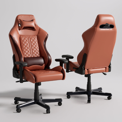  现代皮革电竞椅su模型 
