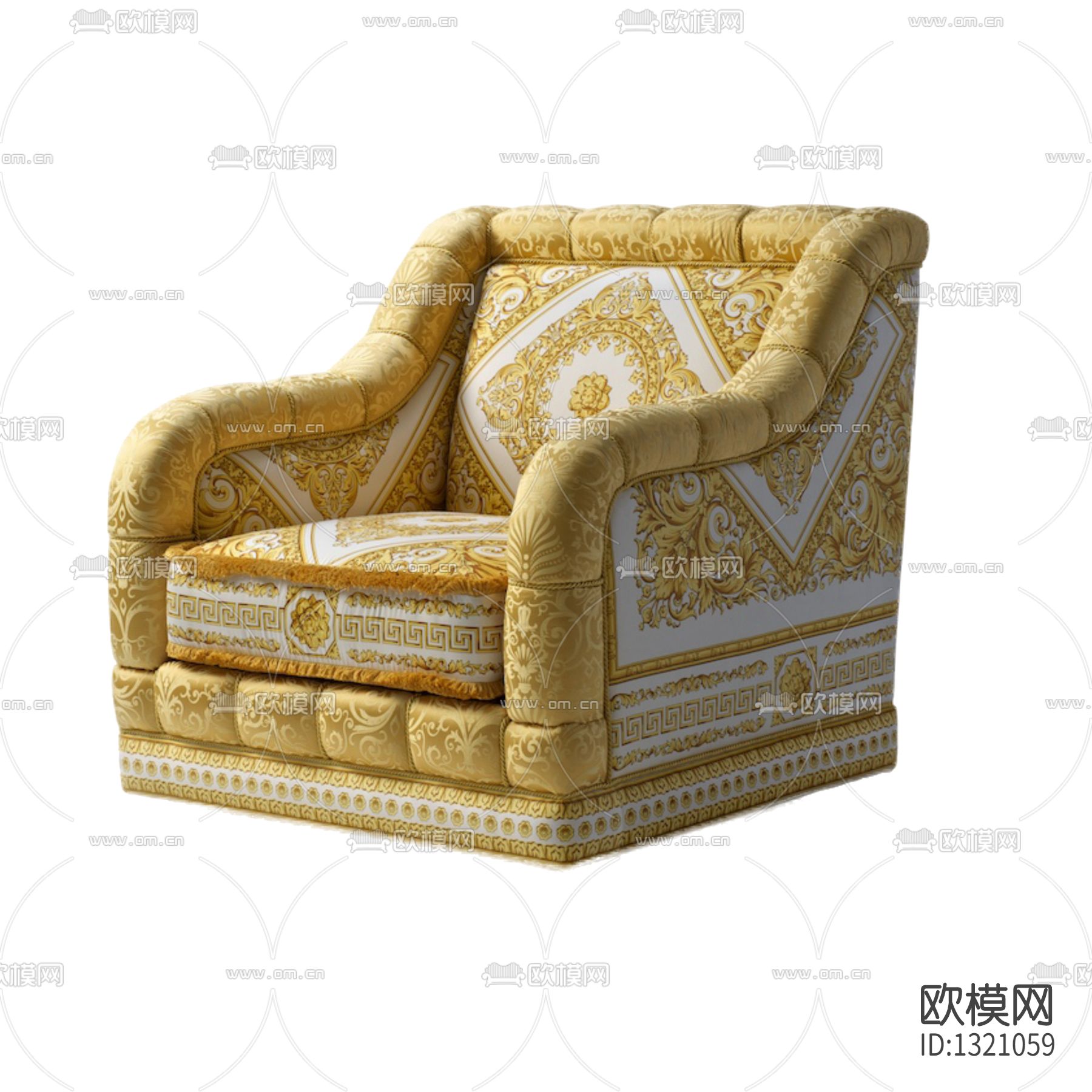 欧式布艺印花单人沙发下载
