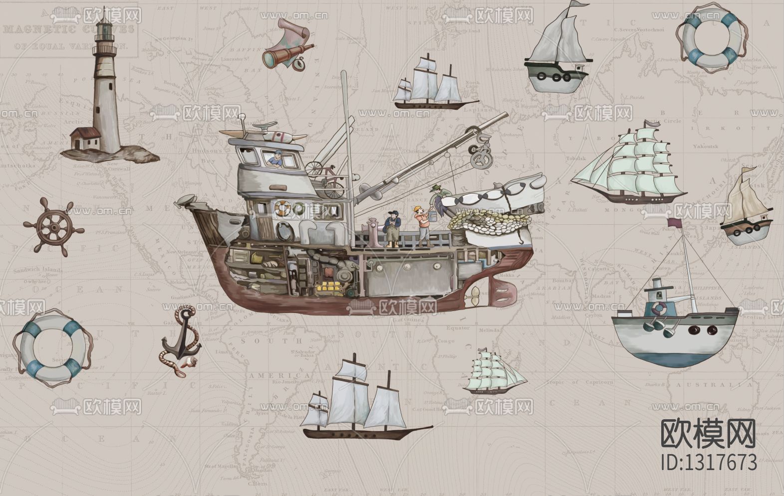 儿童壁画下载（渲染图10）