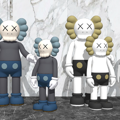 现代人物玩偶雕塑su模型