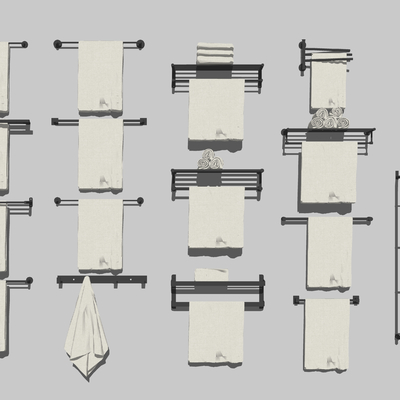  现代毛巾架su模型 