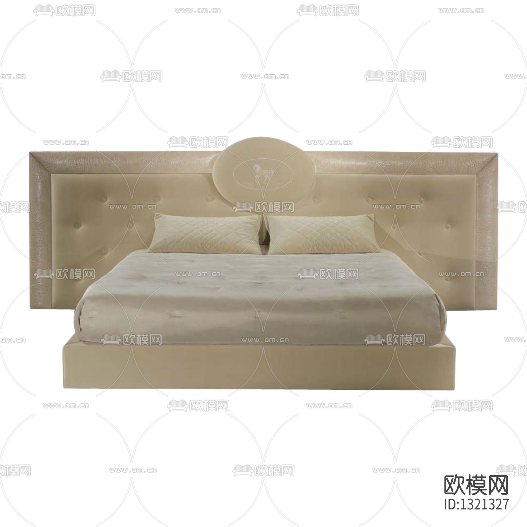 现代轻奢皮革布艺双人床下载