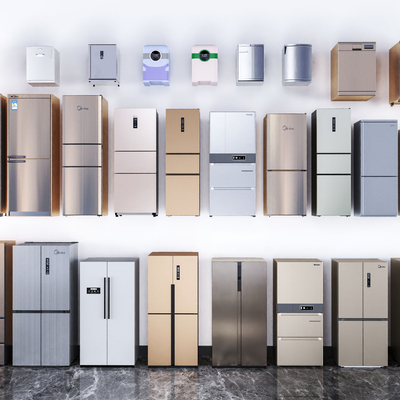  现代冰箱冰柜su模型 