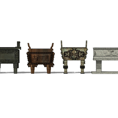  中式方鼎su模型 