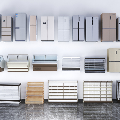  现代冰箱冰柜展示柜su模型 