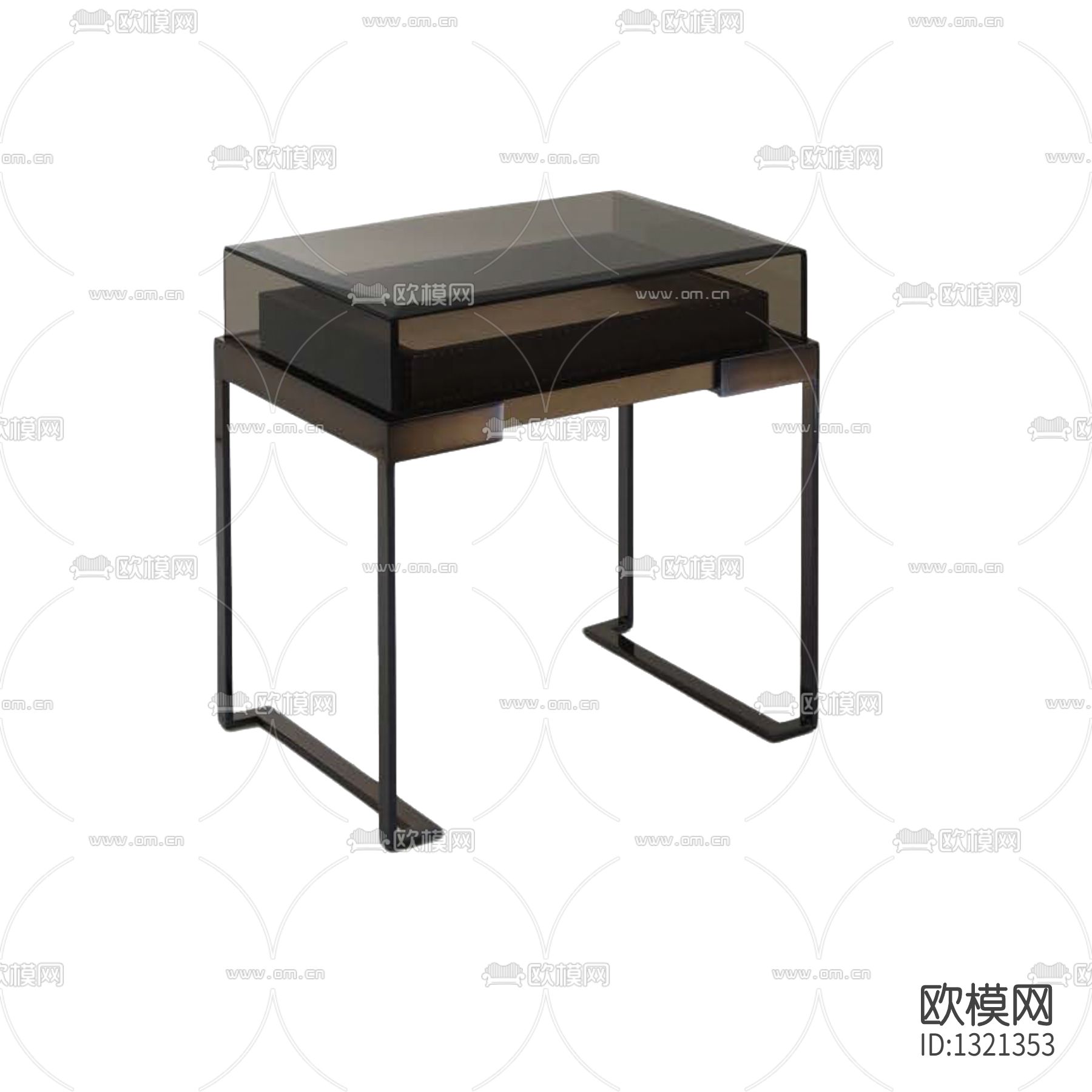 现代轻奢不锈钢玻璃床头柜下载