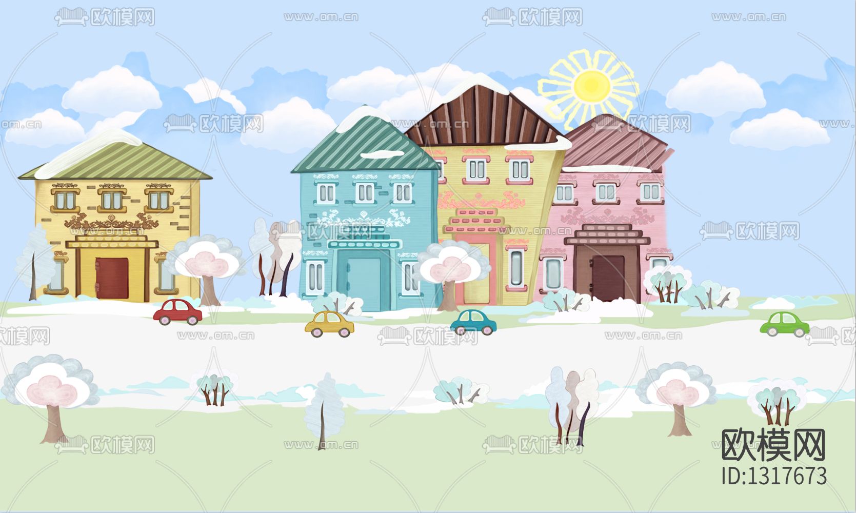 儿童壁画下载（渲染图1）