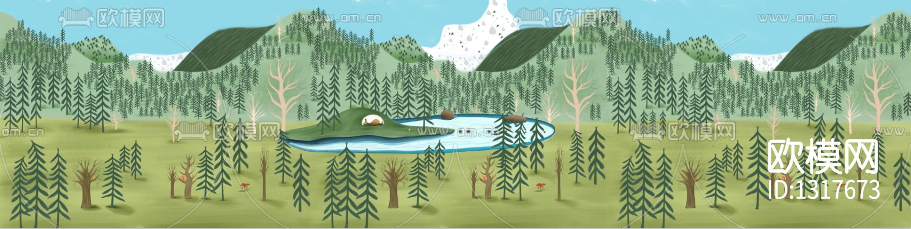 儿童壁画下载（渲染图3）