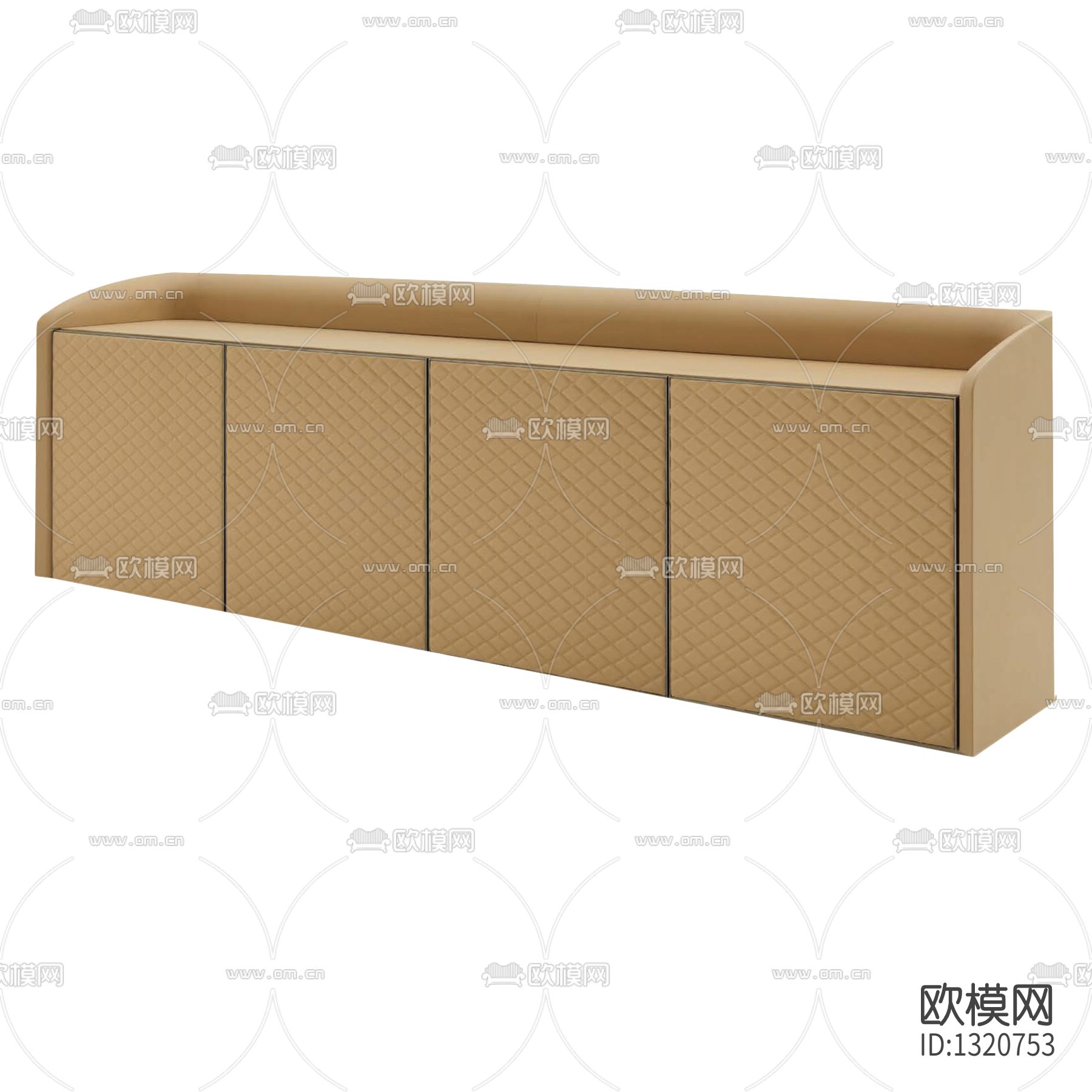 现代轻奢实木皮革边柜下载