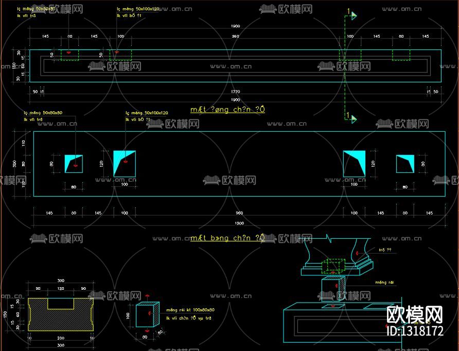 福禄墓碑CAD全集下载（渲染图6）