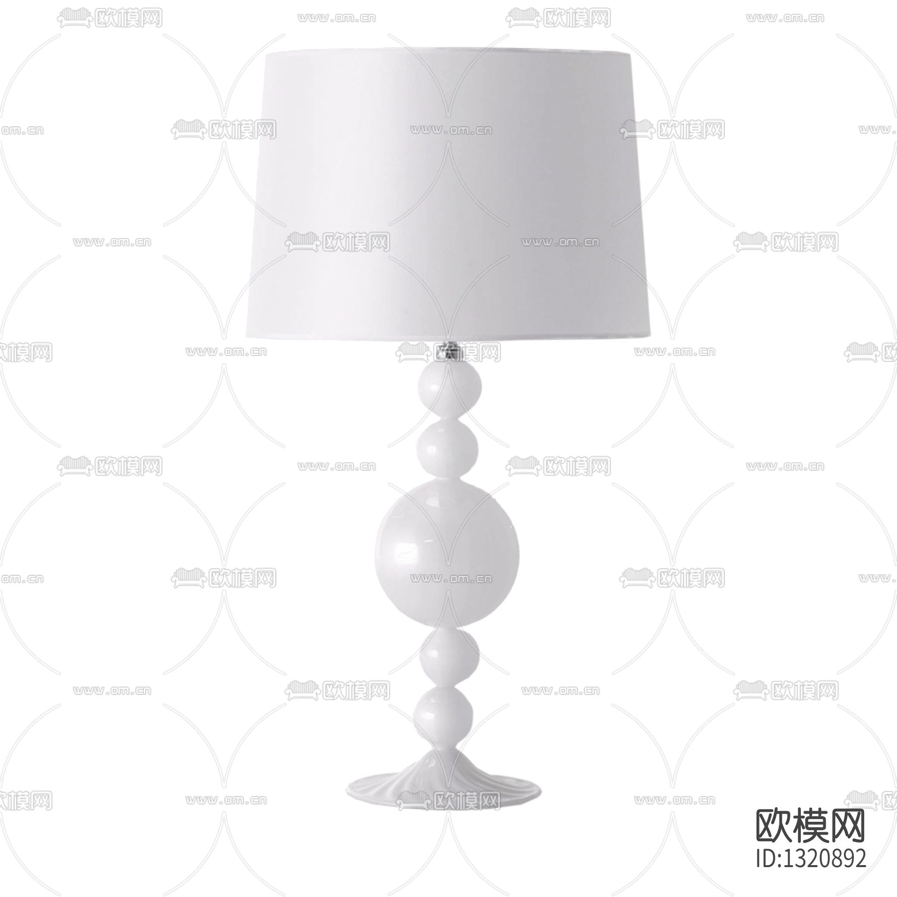 现代极简纯白色塑料灯罩玻璃台灯下载