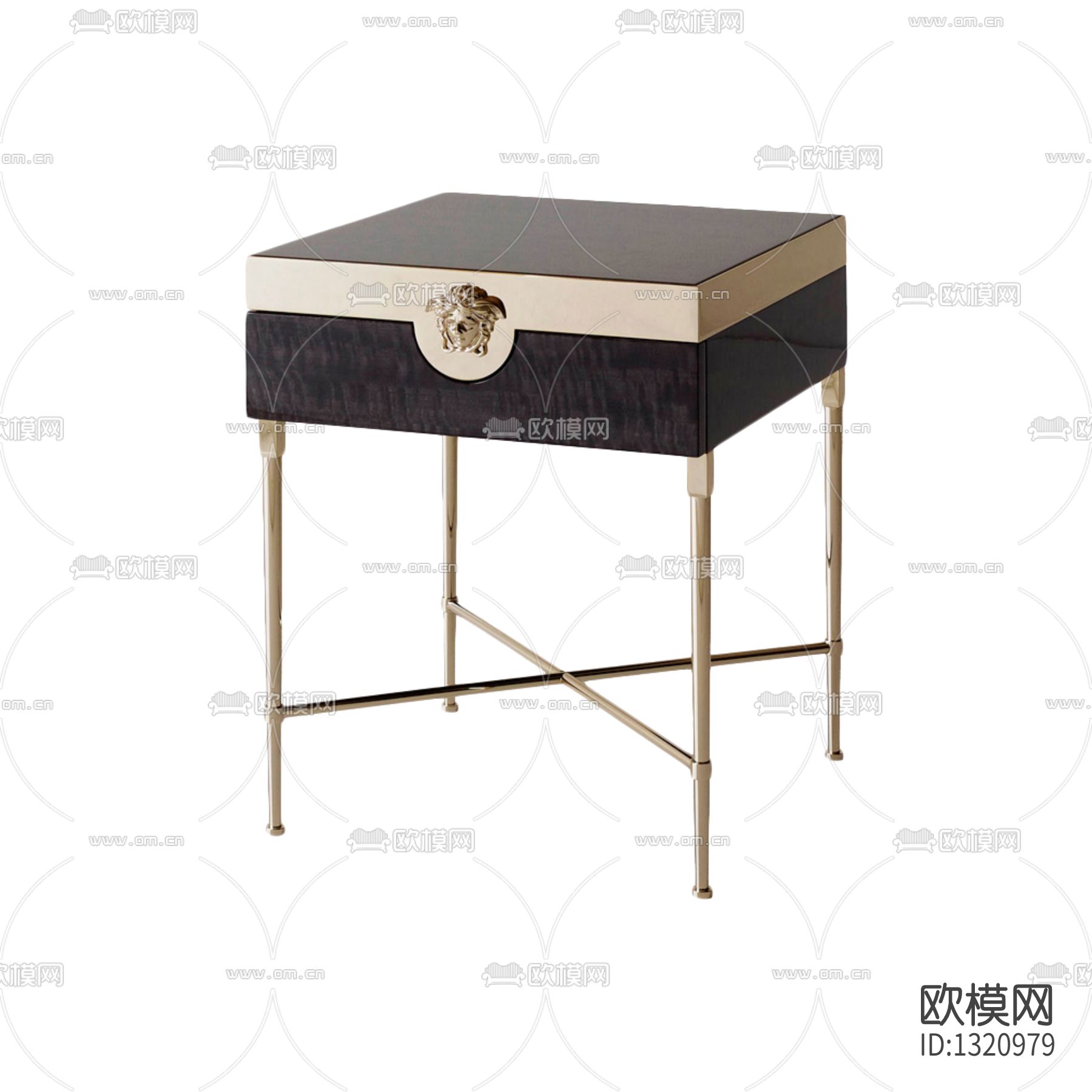 新中式轻奢实木金属床头柜下载