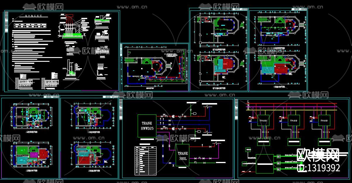 别墅空调通风地采暖下载（渲染图8）