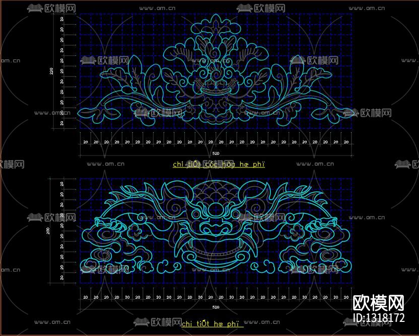 福禄墓碑CAD全集下载（渲染图8）