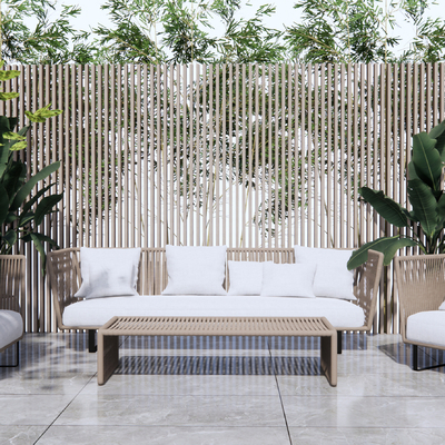  现代藤编户外沙发su模型 