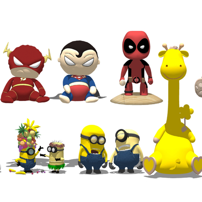  现代布偶玩具su模型 