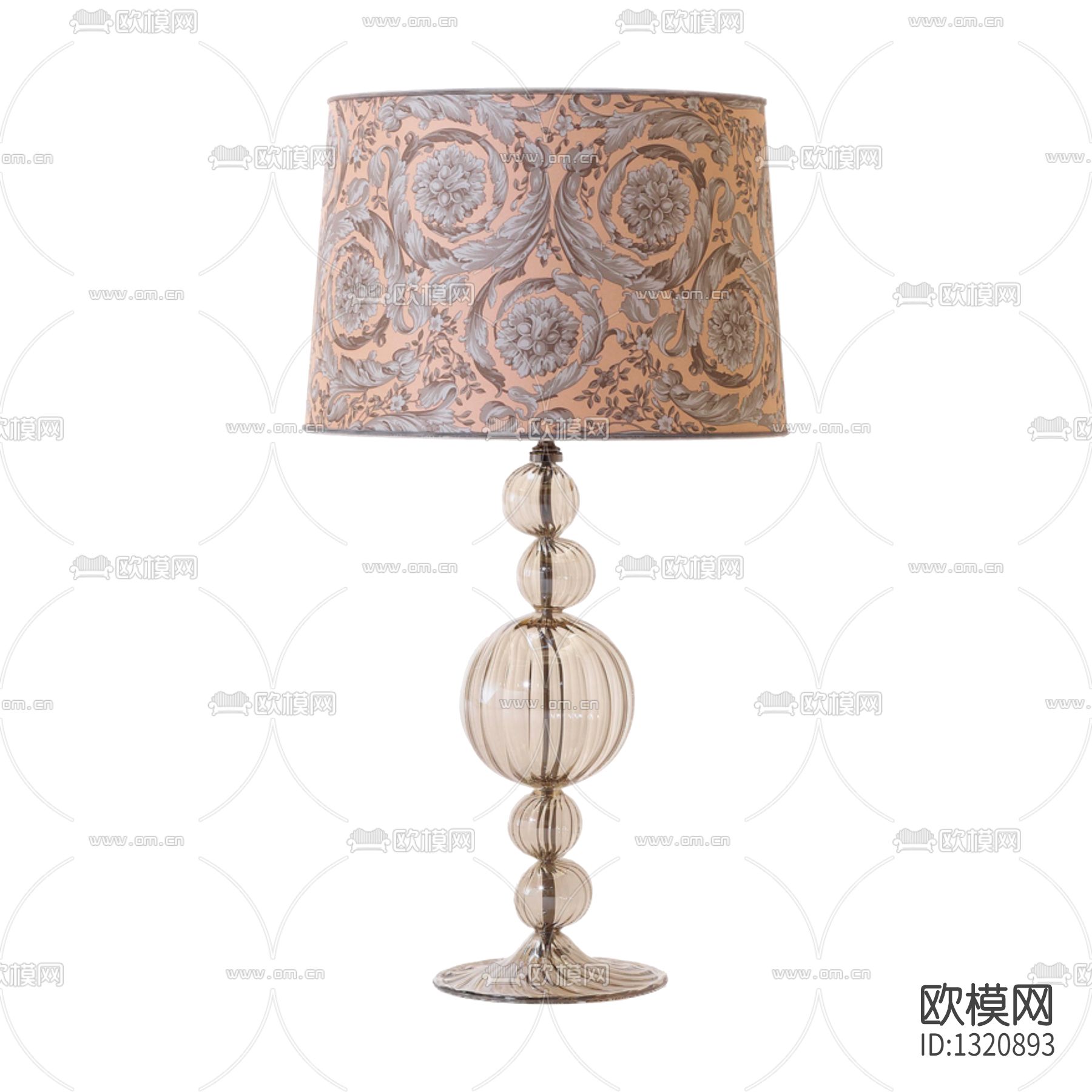 简欧塑料印花灯罩球状水晶台灯下载