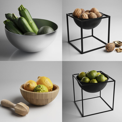  现代蔬菜水果摆盘su模型 