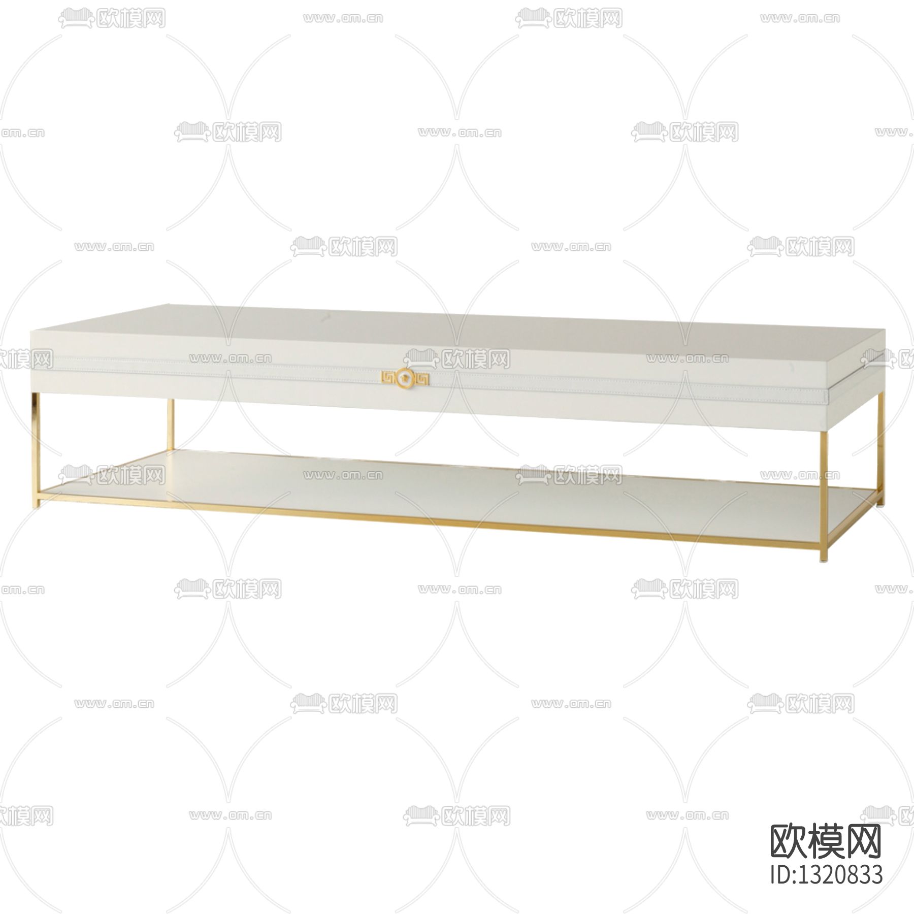 现代轻奢实木金属电视柜