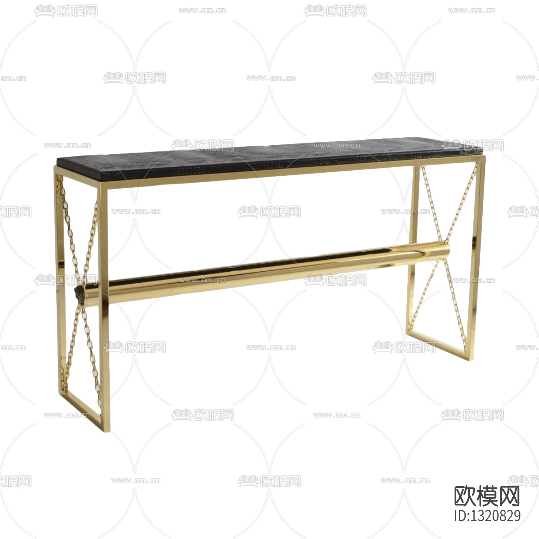 现代轻奢金属大理石边几下载